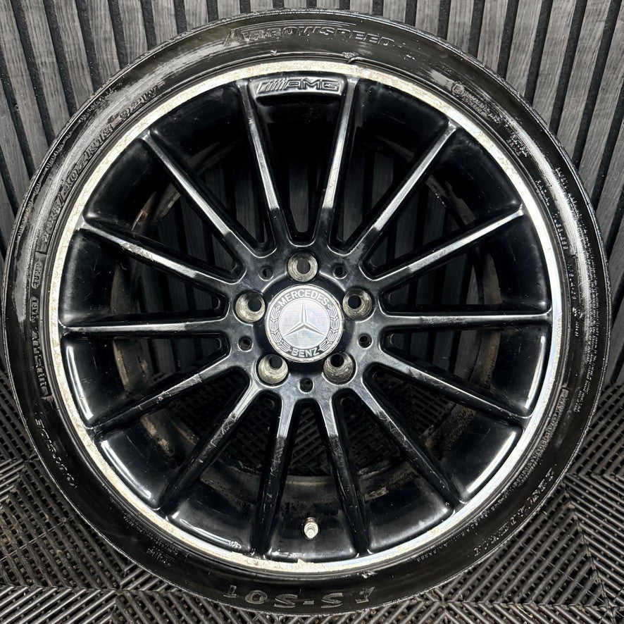 1X 18'' Mercedes AMG A Class CLA W176 Black Alloy Wheel Tyre A1764010200 Genuine