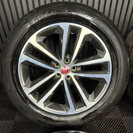 19'' GENUINE JAGUAR F PACE GREY DC 5 DOUBLE SPOKE ALLOY WHEELS TYRES 5X108