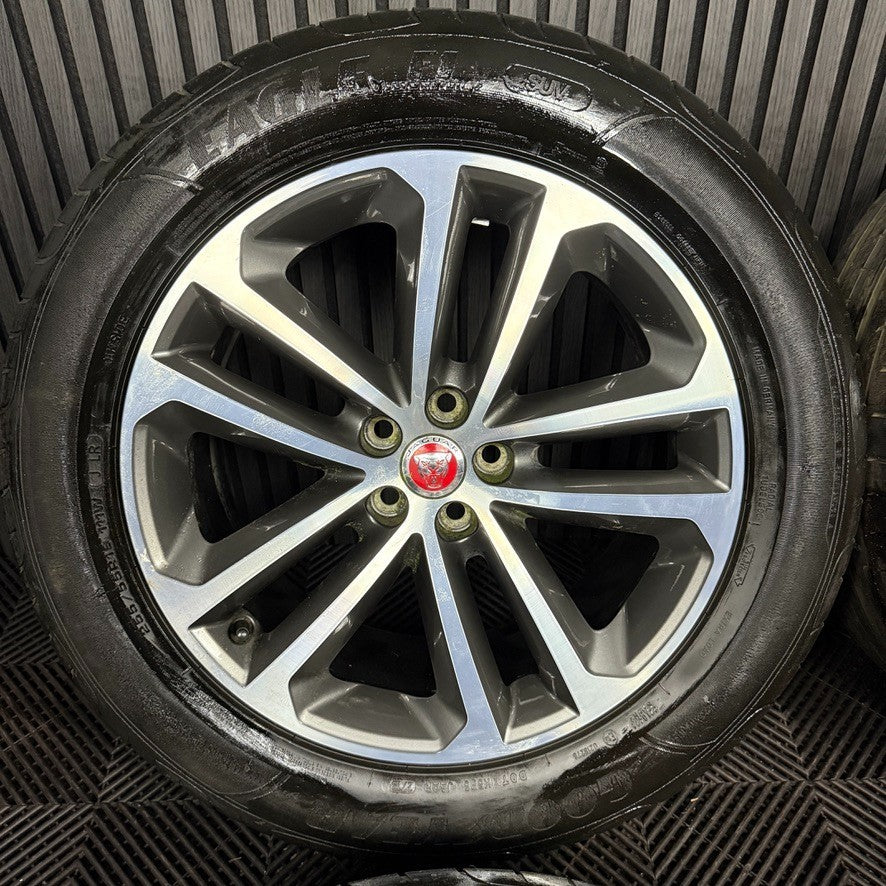 19'' GENUINE JAGUAR F PACE GREY DC 5 DOUBLE SPOKE ALLOY WHEELS TYRES 5X108