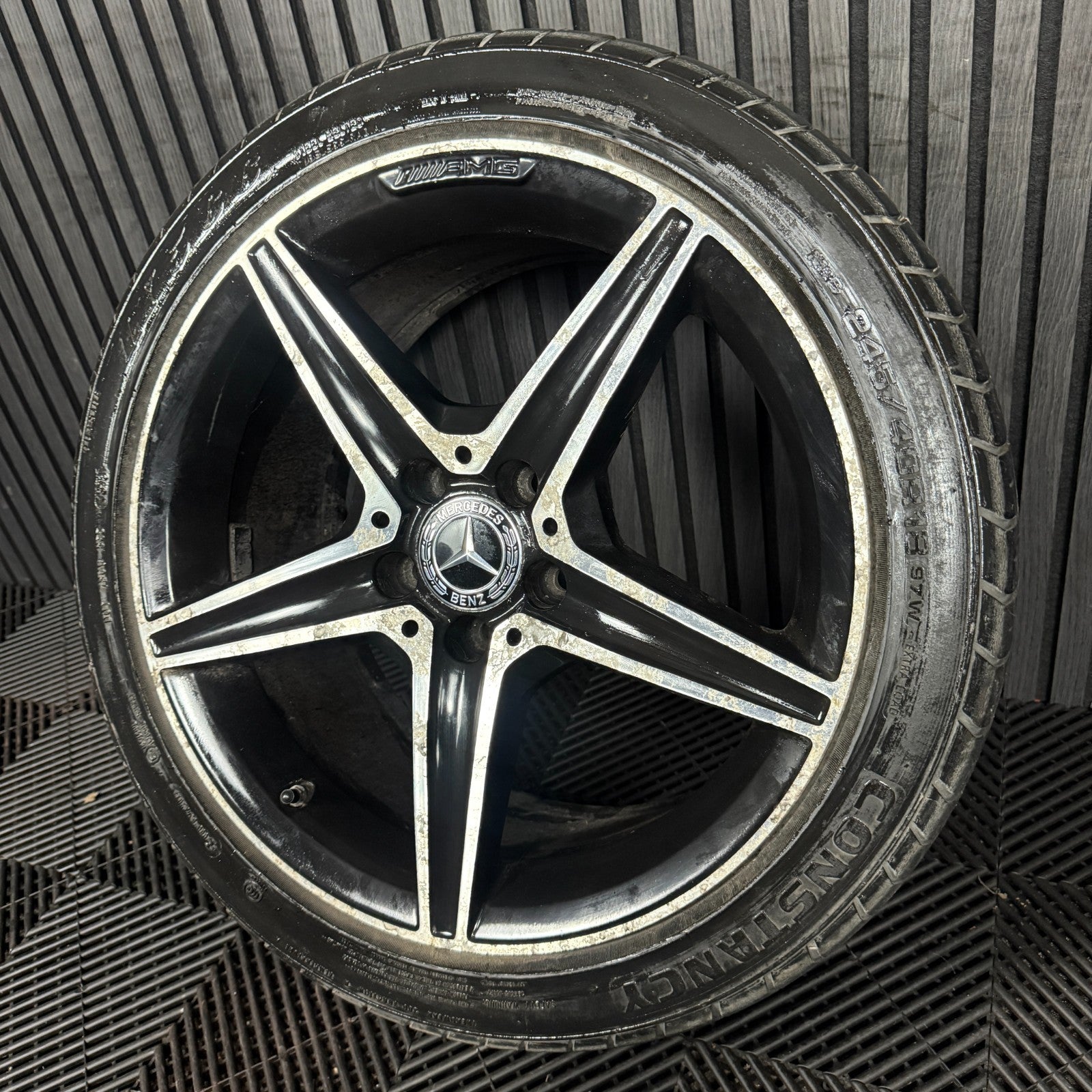 1X 18" GENUINE AMG MERCEDES C CLASS SPORT ALLOY WHEEL TYRE W205 REAR A2054011200