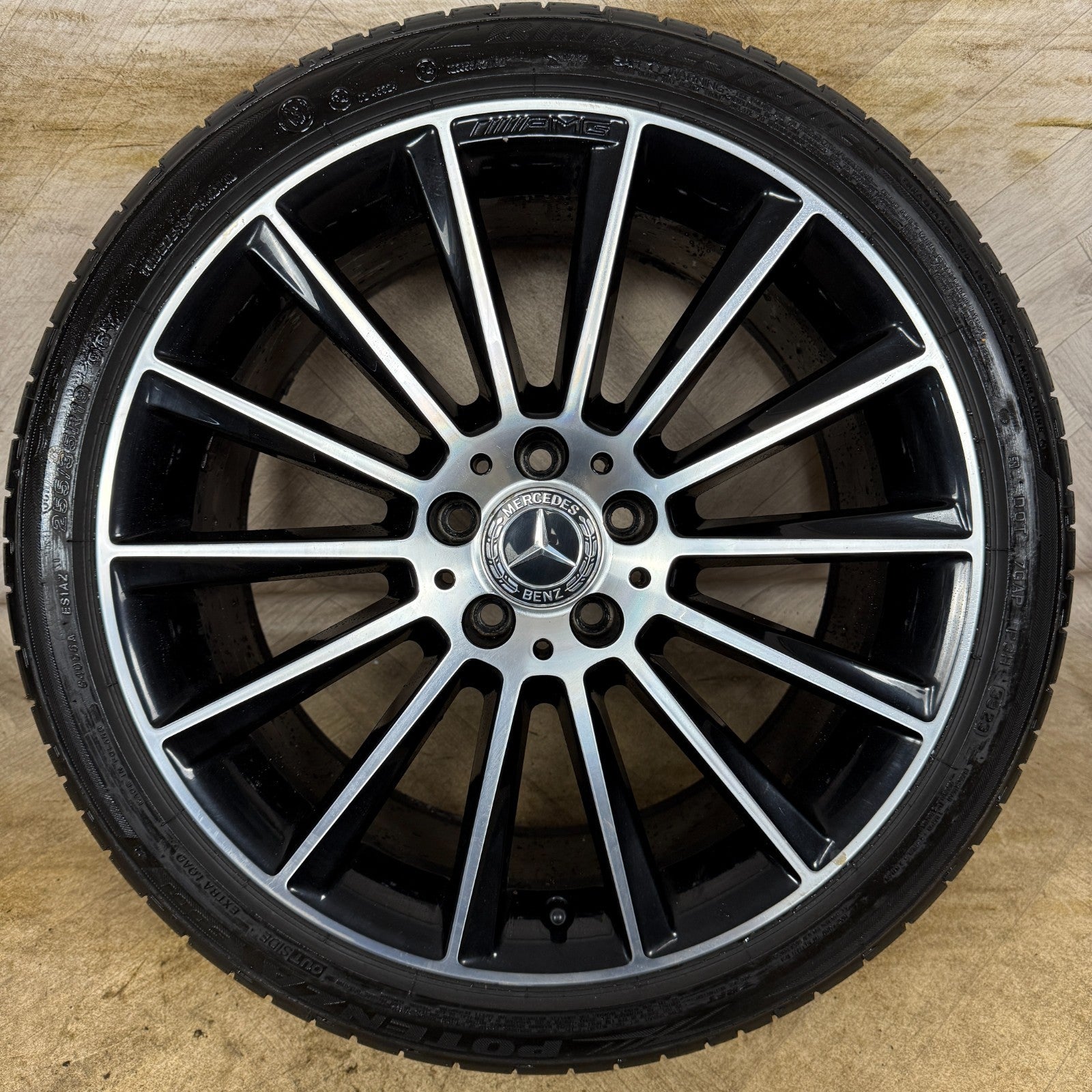 1X 19" GENUINE AMG MERCEDES C CLASS BLACK DC ALLOY WHEEL W205 REAR A2054011400