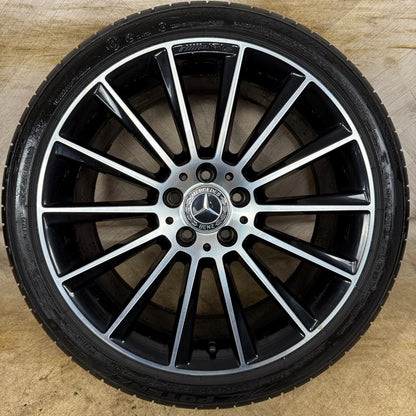 1X 19" GENUINE AMG MERCEDES C CLASS BLACK DC ALLOY WHEEL W205 REAR A2054011400