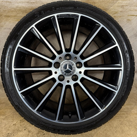 1X 19" GENUINE AMG MERCEDES C CLASS BLACK DC ALLOY WHEEL W205 REAR A2054011400