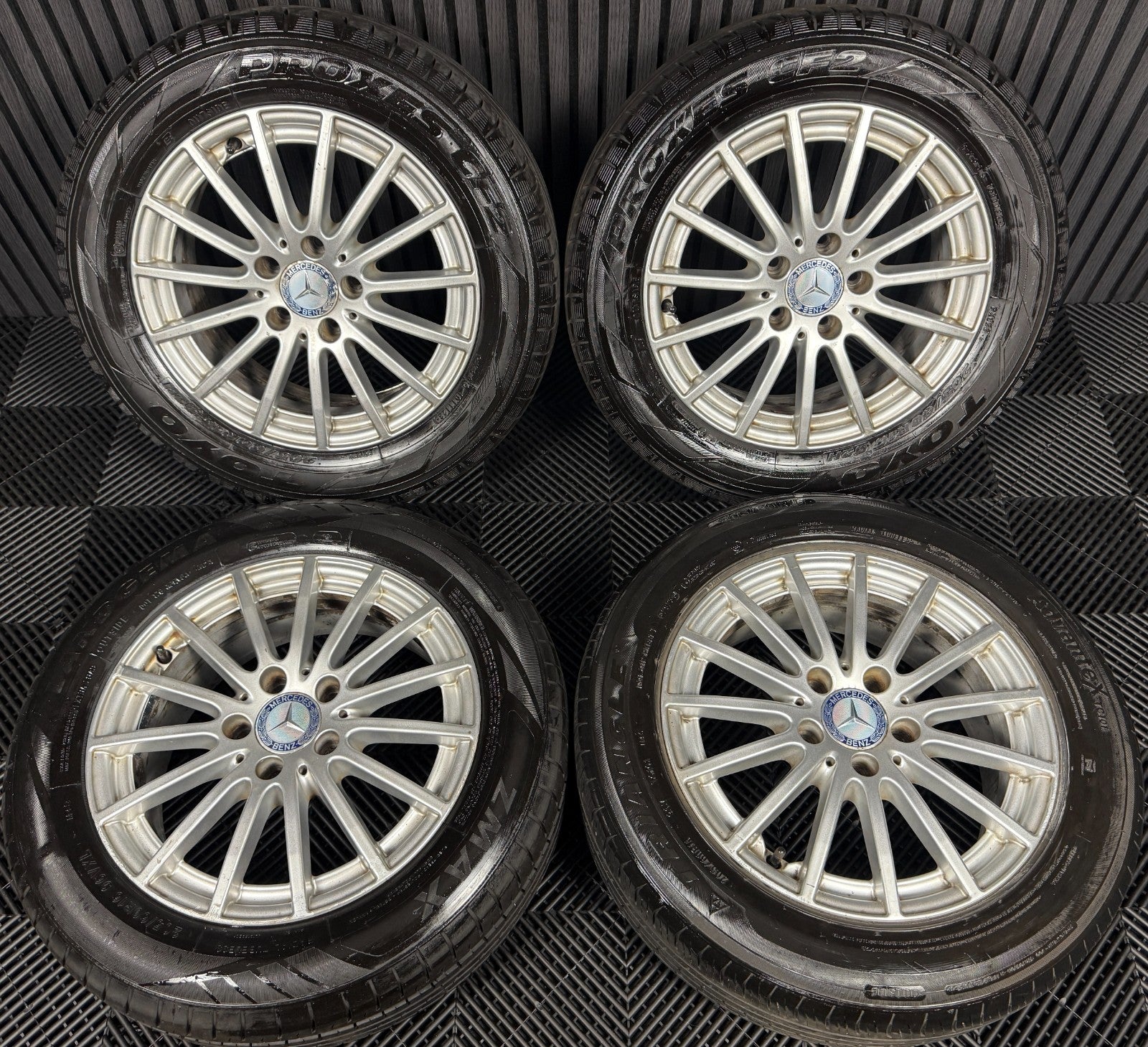 16'' GENUINE MERCEDES C CLASS W205 SILVER ALLOY WHEELS TYRES ALLOYS A2054012502