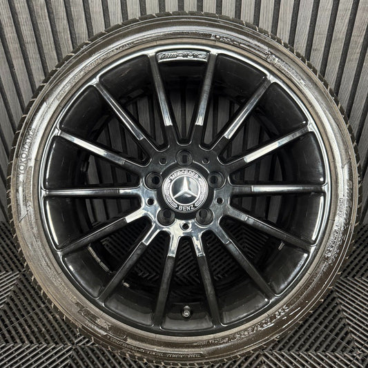 1X 18'' GENUINE AMG MERCEDES A CLASS CLA W176 BLACK ALLOY WHEEL TYRE A1764010200
