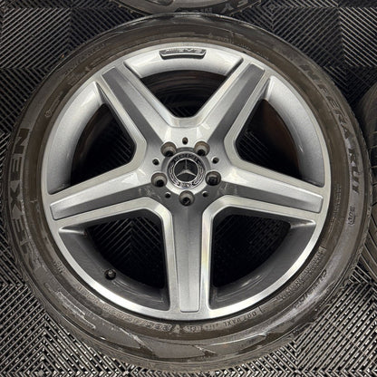 20'' GENUINE MERCEDES AMG 5 SPOKE ML GLE GREY DC ALLOY WHEELS TYRES A1664012002