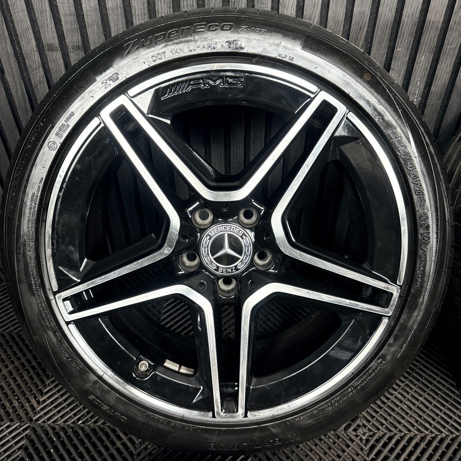 18'' Mercedes Amg A Class Cla B Black DC Alloy Wheels Tyres Alloys W177 Genuine