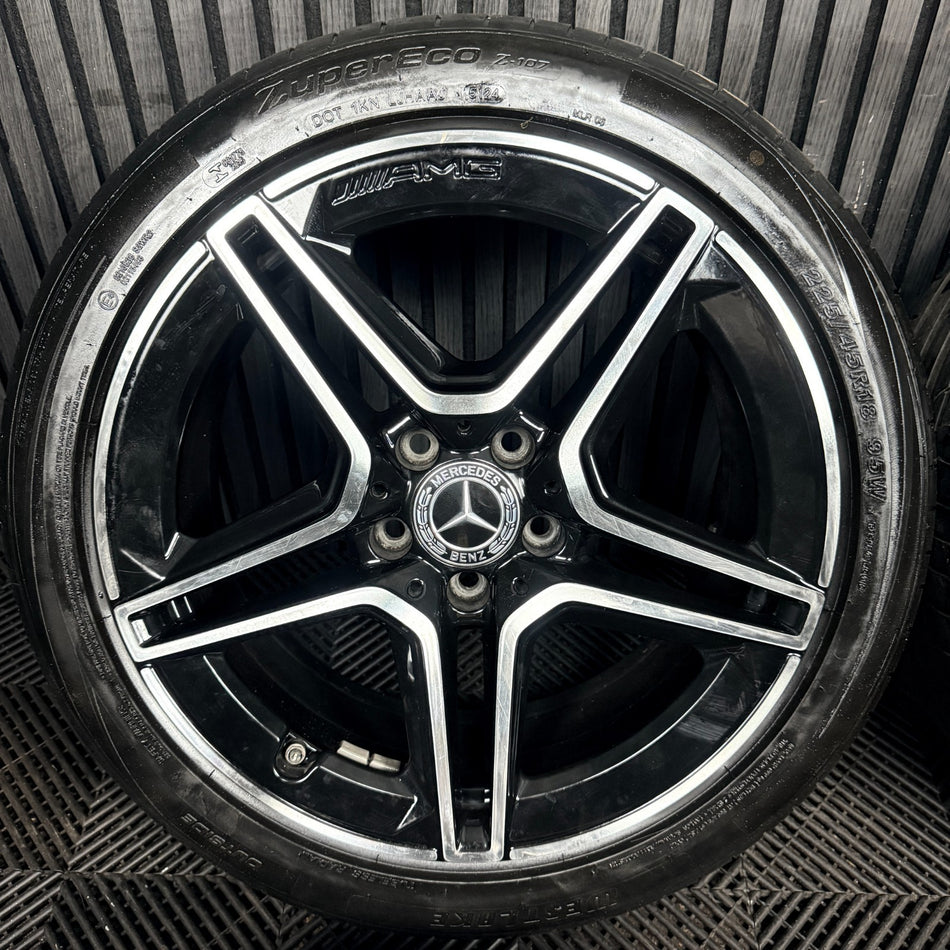 18'' Mercedes Amg A Class Cla B Black DC Alloy Wheels Tyres Alloys W177 Genuine