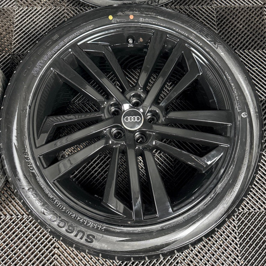 20'' GENUINE AUDI Q5 S LINE BLACK 5 TRIPLE SPOKE ALLOY WHEELS TYRES 80A601025F