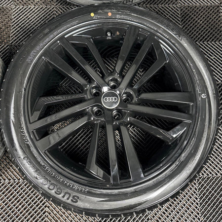 20'' GENUINE AUDI Q5 S LINE BLACK 5 TRIPLE SPOKE ALLOY WHEELS TYRES 80A601025F