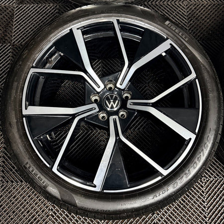 20" VW Tiguan R Line Leeds Black DC Alloy Wheels Tyres Alloys 571601025F Genuine