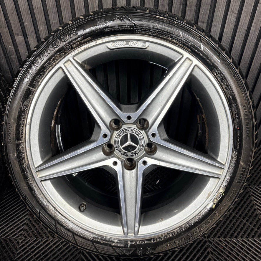 18'' Mercedes AMG C Class W205 Grey DC 5 Spoke Alloy Wheels Tyres Alloys Genuine