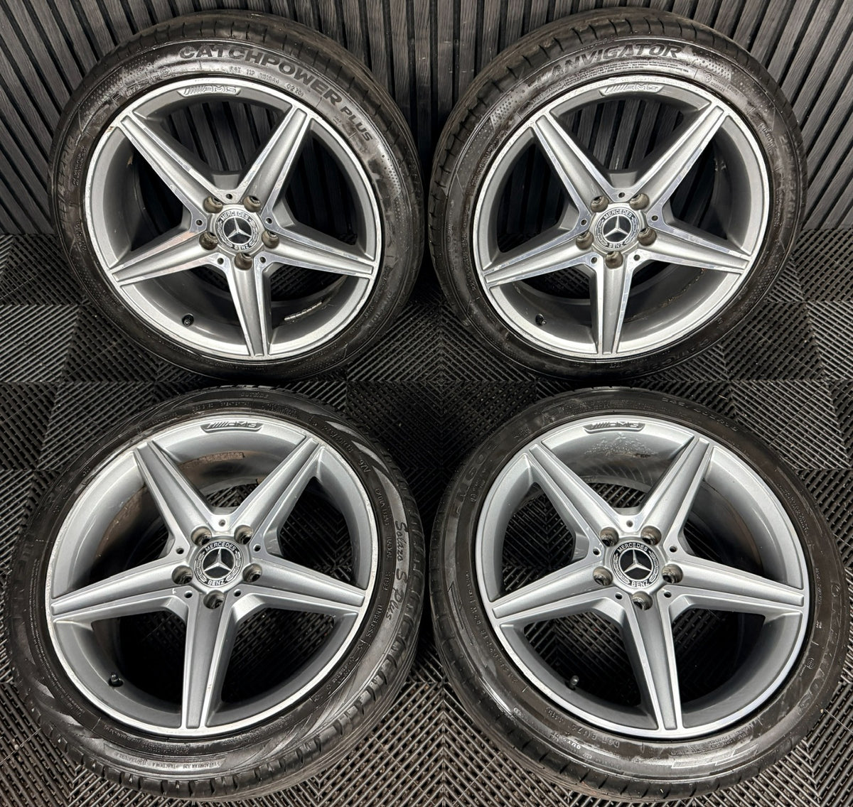 18'' Mercedes AMG C Class W205 Grey DC 5 Spoke Alloy Wheels Tyres Alloys Genuine