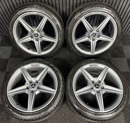 18'' Mercedes AMG C Class W205 Grey DC 5 Spoke Alloy Wheels Tyres Alloys Genuine