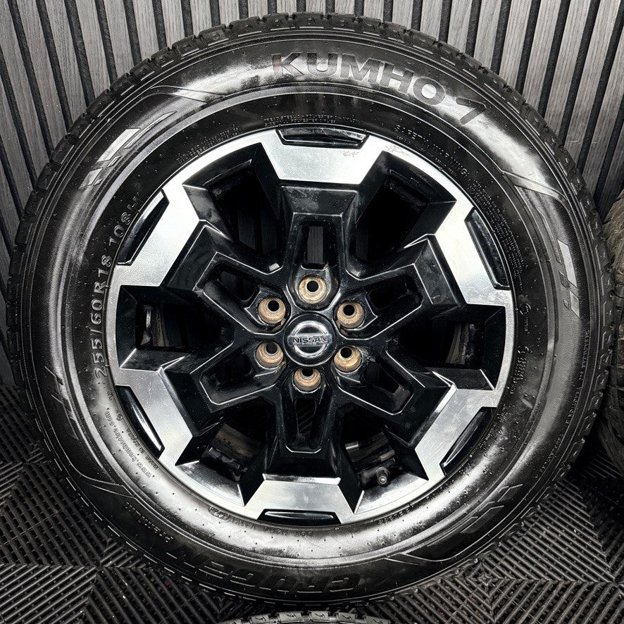 18'' Nissan Navara D40 NP300 Black DC Alloy Wheels Tyres Alloys 5JU3A Genuine