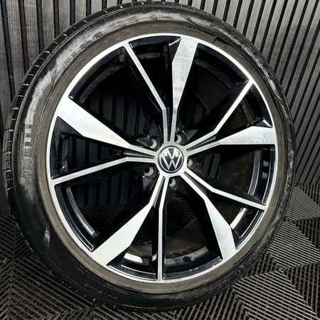 1X 20'' VW Tiguan Misano R Line 5NA601025AH Black DC Alloy Tyre Wheel Genuine