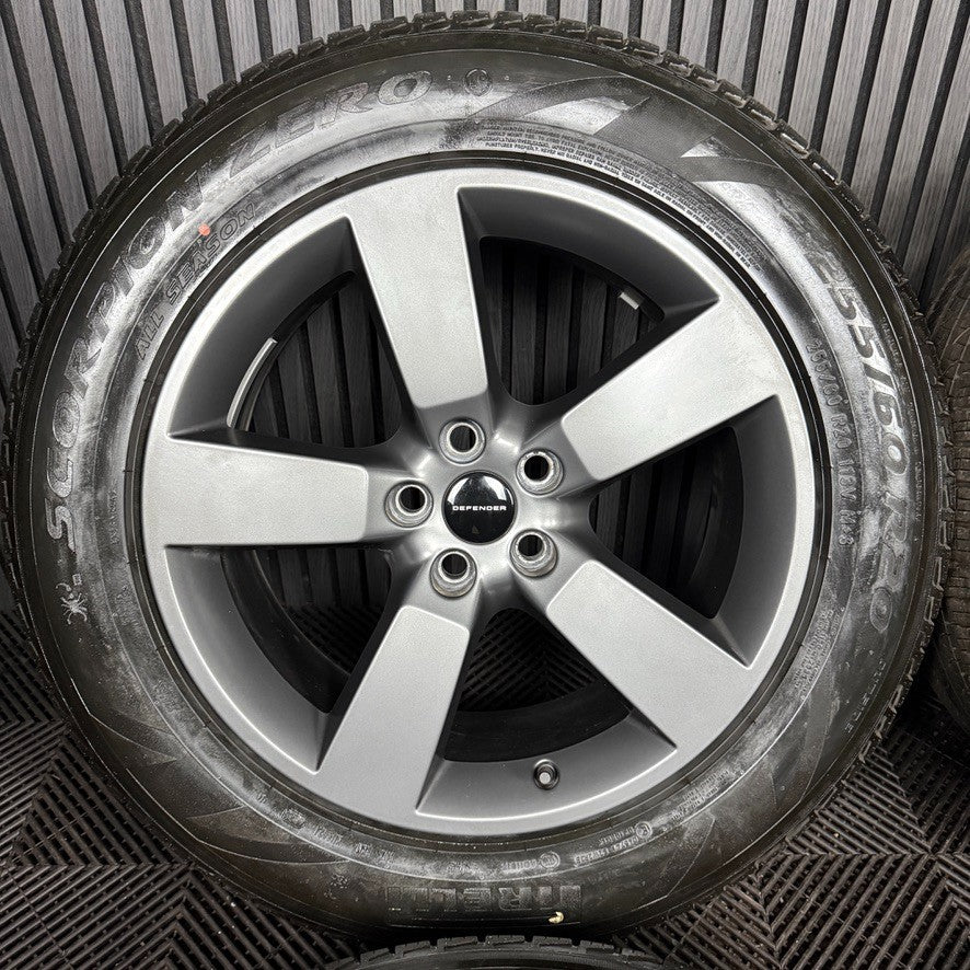 20'' GENUINE LAND ROVER DEFENDER 5 SPOKE GREY 5098 ALLOY WHEELS TYRES ALLOYS
