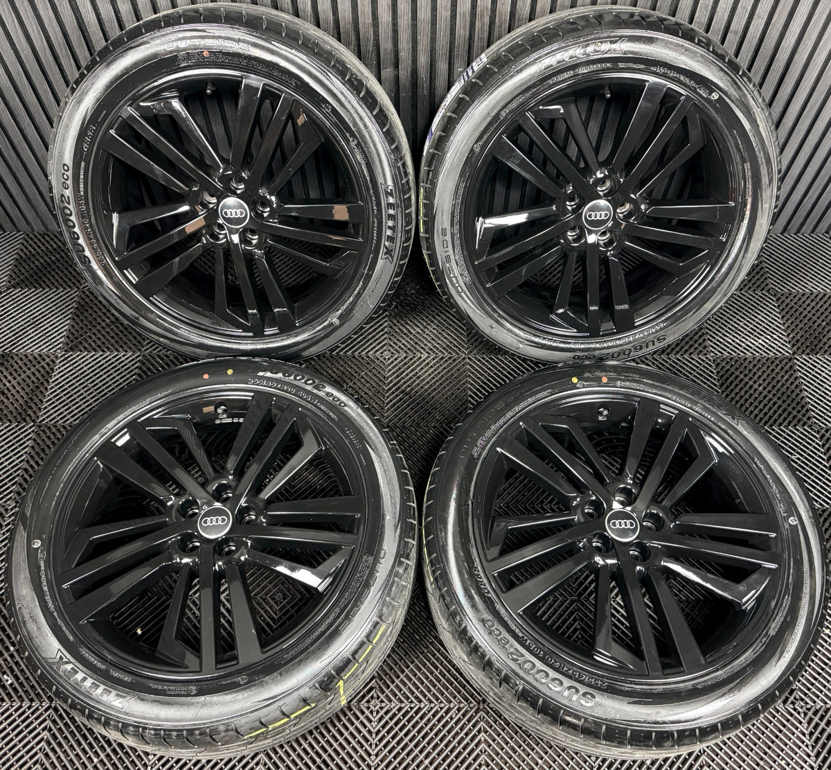 20'' GENUINE AUDI Q5 S LINE BLACK 5 TRIPLE SPOKE ALLOY WHEELS TYRES 80A601025F