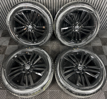 20'' GENUINE AUDI Q5 S LINE BLACK 5 TRIPLE SPOKE ALLOY WHEELS TYRES 80A601025F