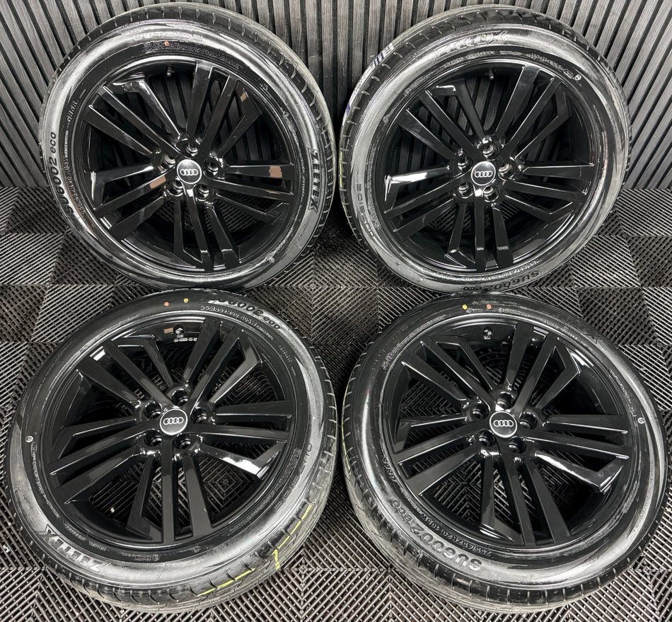 20'' GENUINE AUDI Q5 S LINE BLACK 5 TRIPLE SPOKE ALLOY WHEELS TYRES 80A601025F