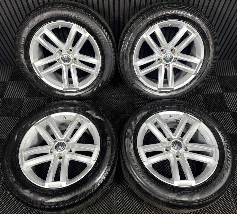 19" VW Amarok Cantera Silver Alloy Wheels Tyres Alloys 2H0601025AD Genuine