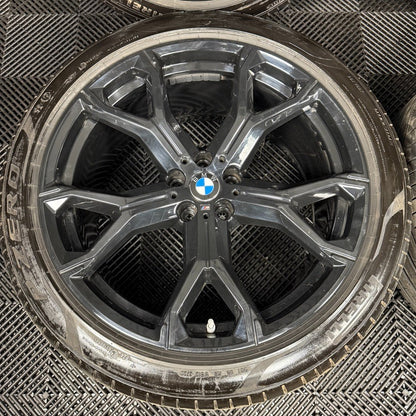 21'' GENUINE BMW X5 X6 G05 G06 741M BLACK M SPORT ALLOYS WHEELS ALLOYS TYRES