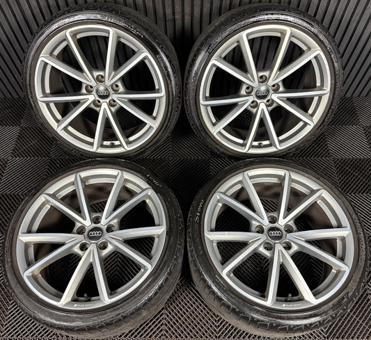 19'' GENUINE AUDI A4 S LINE GREY DC B8 B9 ALLOY WHEELS ALLOYS TYRES 8W0601025AS
