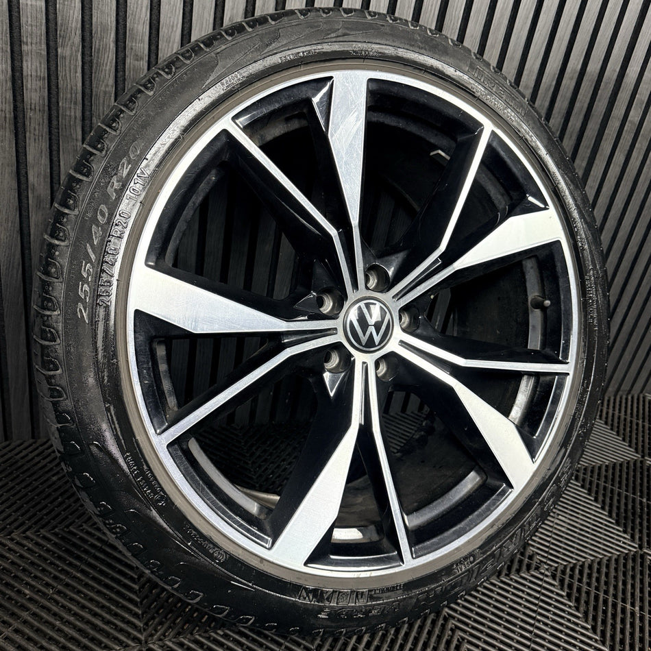 1X 20'' VW Tiguan Misano R Line 5NA601025AH Black DC Alloy Tyre Wheel Genuine