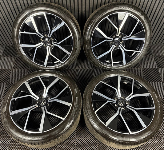 20" GENUINE VW TIGUAN R LINE LEEDS BLACK DC ALLOY WHEELS TYRES ALLOYS 571601025F