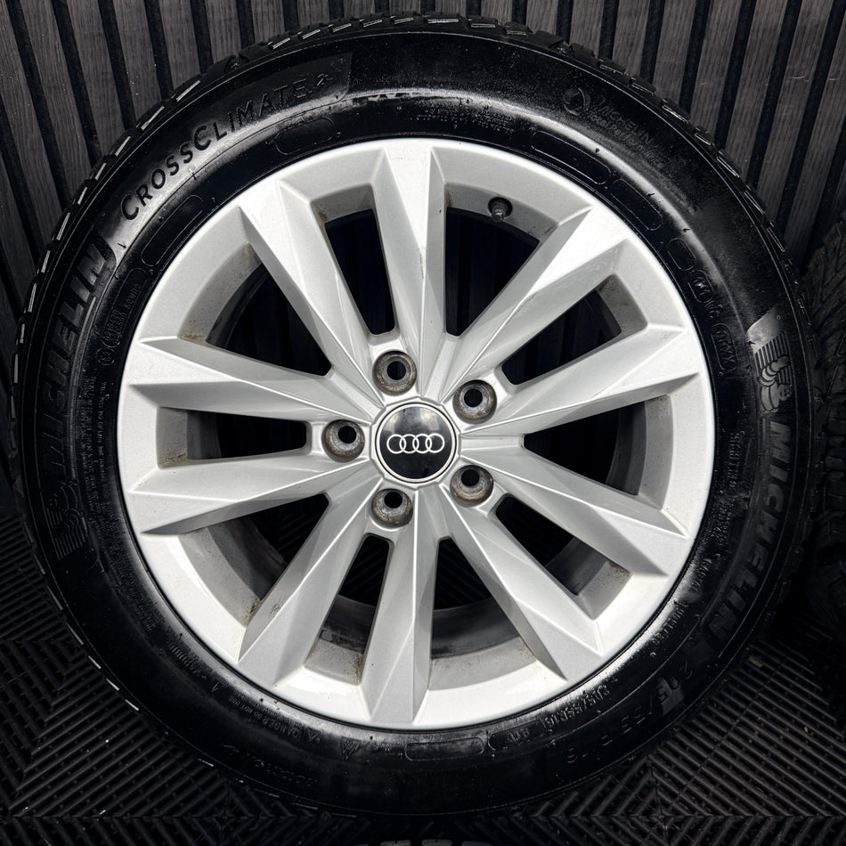 16'' GENUINE AUDI A3 SILVER MULTISPOKE ALLOY WHEELS ALLOYS TYRES 8Y0601025