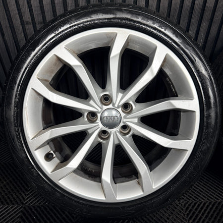 18'' Audi A4 Silver B8 B9 10 Spoke Alloy Wheels Alloys Tyres 8W0601025H Genuine