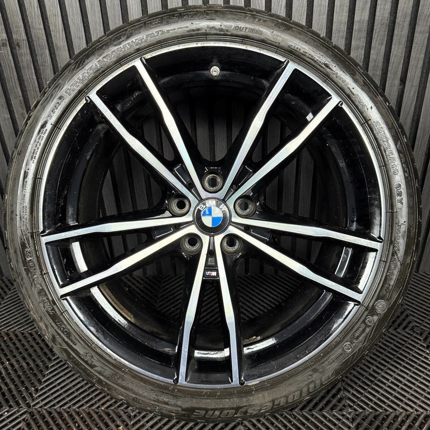 1X 19" GENUINE BMW 3 SERIES 791 M SPORT 4 G20 BLACK DC ALLOY WHEEL 8089893 REAR