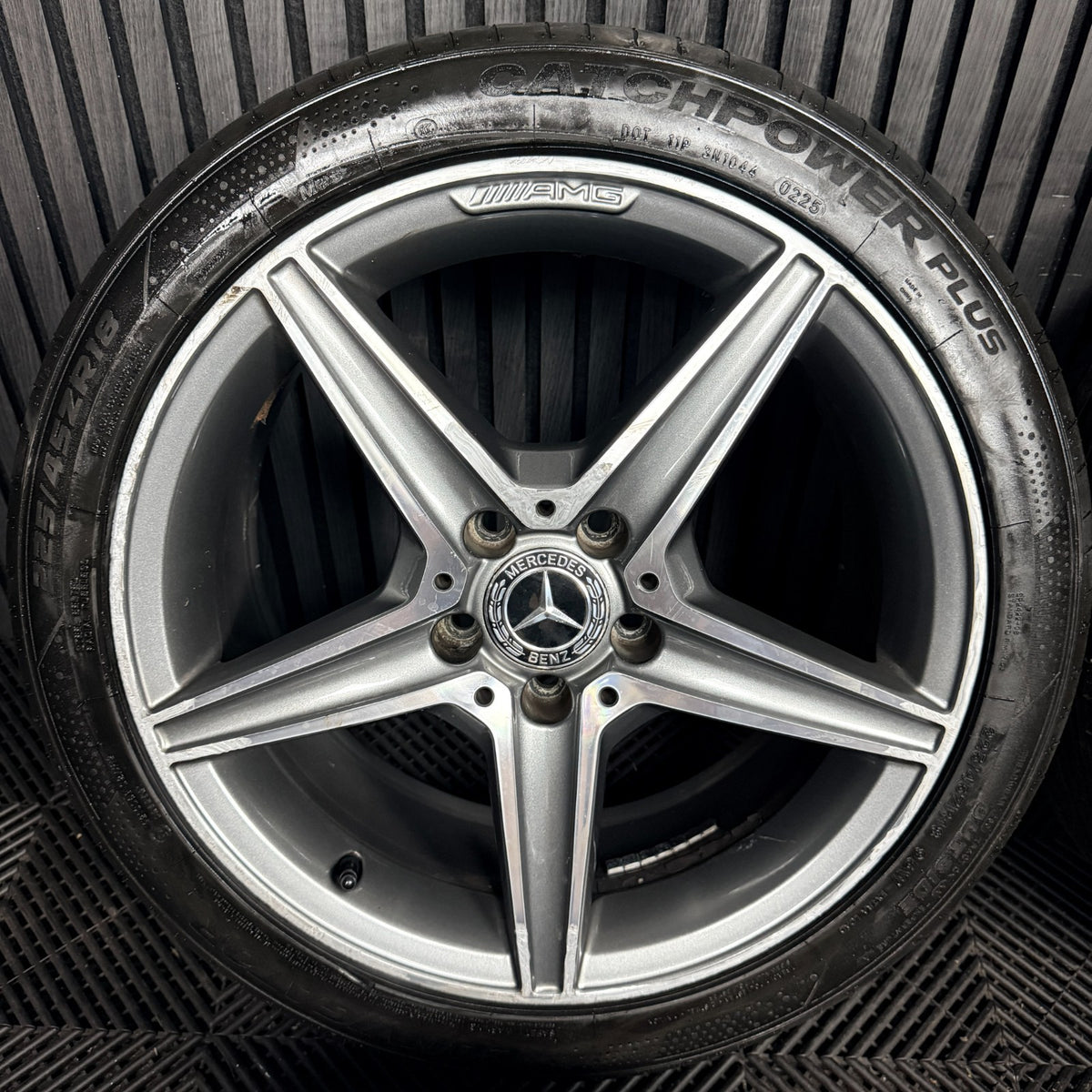 18'' Mercedes AMG C Class W205 Grey DC 5 Spoke Alloy Wheels Tyres Alloys Genuine