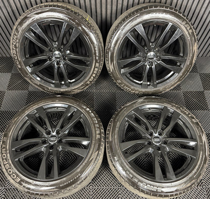 19" GENUINE AUDI A6 C8 S LINE BLACK 5 DOUBLE SPOKE ALLOY WHEELS TYRES 4K0601025H