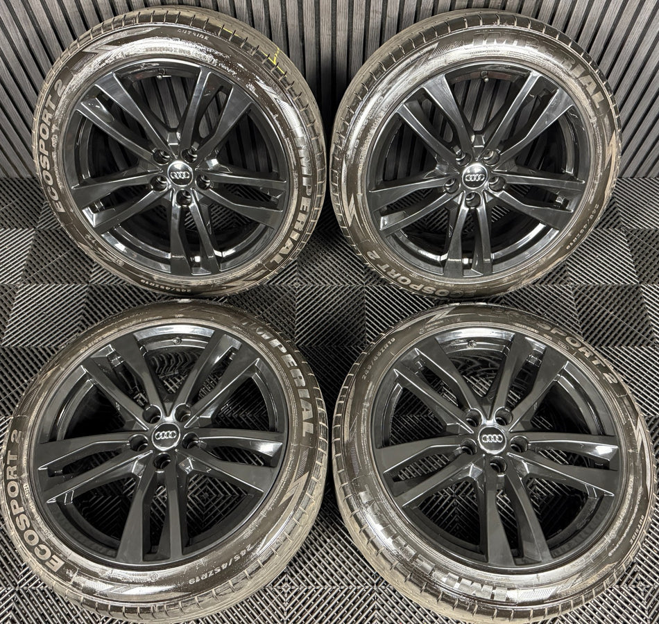 19" GENUINE AUDI A6 C8 S LINE BLACK 5 DOUBLE SPOKE ALLOY WHEELS TYRES 4K0601025H