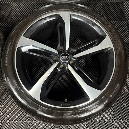 21'' GENUINE AUDI Q7 S LINE RS BLACK DC ALLOY WHEELS ALLOYS TYRES 4M0601025AA