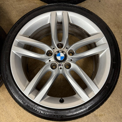 18'' GENUINE BMW 1 SERIES 2 F20 F21 F22 461 M SPORT SILVER ALLOY WHEELS TYRES