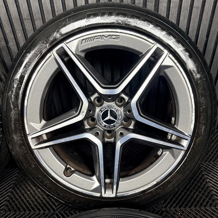 18'' Mercedes AMG C Class W205 Grey 5 Spoke Alloy Wheels Tyres Alloys Genuine
