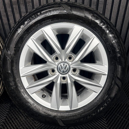 15'' VW Caddy Mk4 Mk3 Caloundra Silver Alloys Wheels Tyres 2K5601025L Genuine