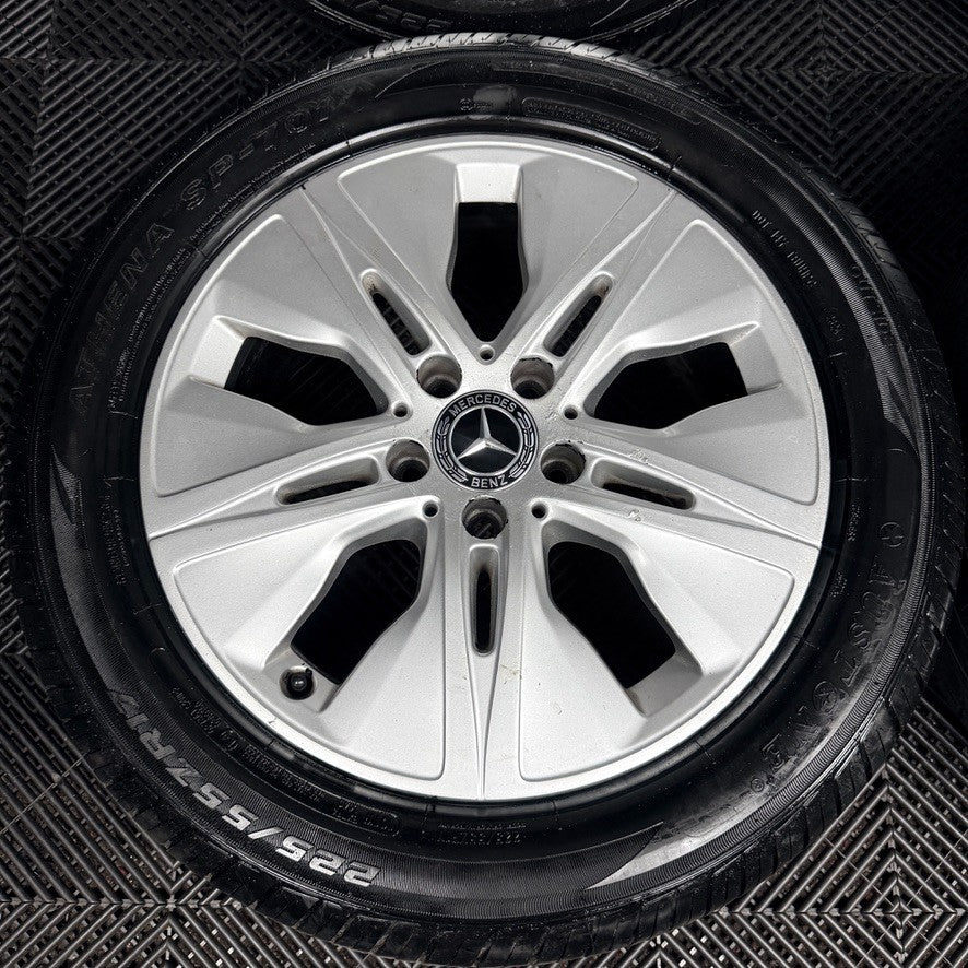 17'' Mercedes C Class W205 Silver Alloy Wheels Tyres Alloys A2054019000 Genuine