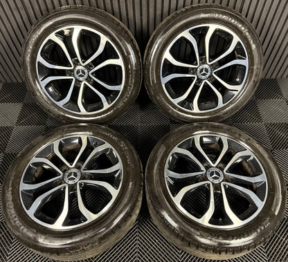 17" GENUINE MERCEDES C CLASS W205 BLACK DC ALLOY WHEELS TYRES ALLOYS A2054010200