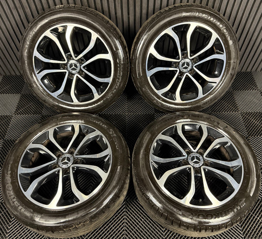 17" GENUINE MERCEDES C CLASS W205 BLACK DC ALLOY WHEELS TYRES ALLOYS A2054010200