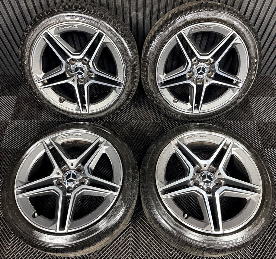 18'' Mercedes AMG C Class W205 Grey 5 Spoke Alloy Wheels Tyres Alloys Genuine
