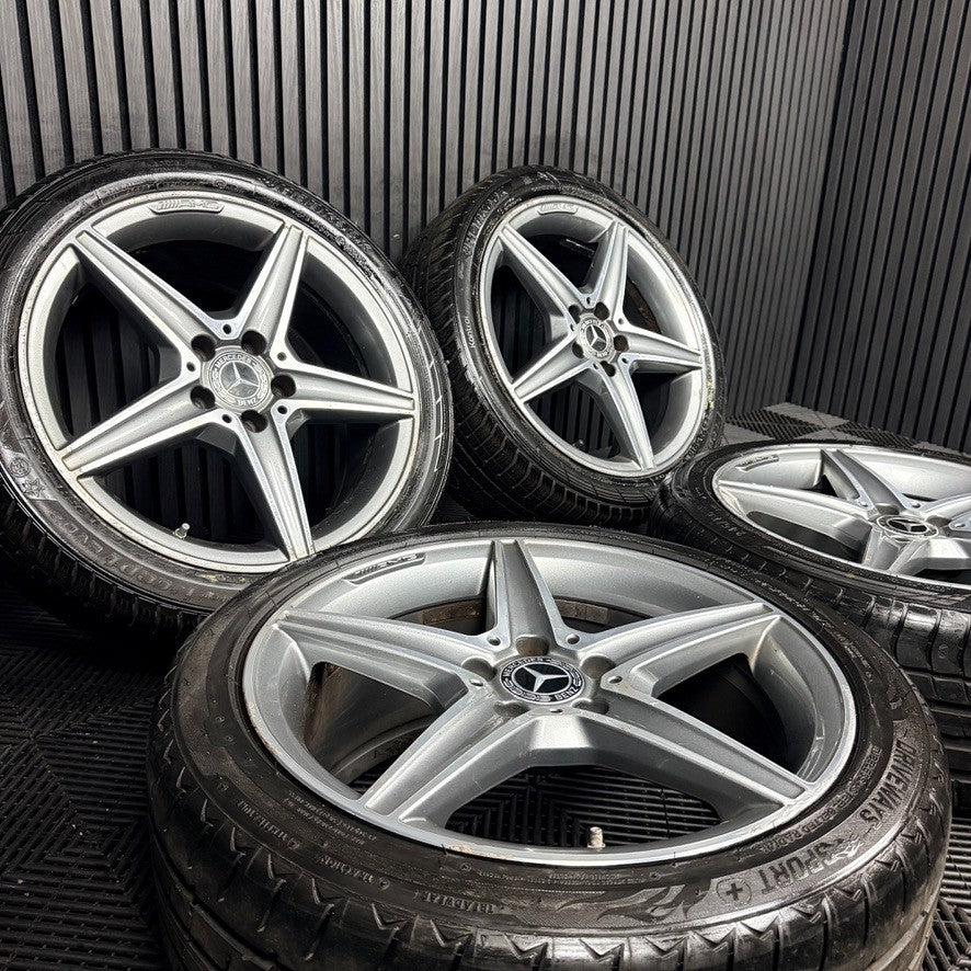 18'' Mercedes AMG C Class W205 Grey DC 5 Spoke Alloy Wheels Tyres Alloys Genuine