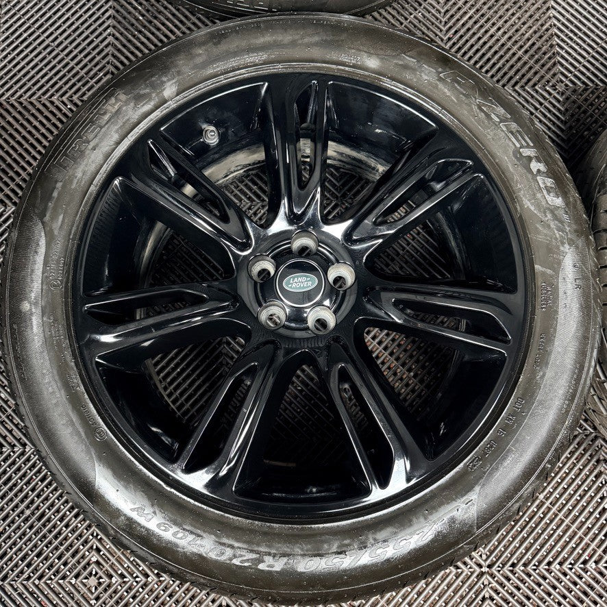 20'' Range Rover Velar 7014 Black Land Alloy Wheels Tyres J8A2-1007-FA Genuine