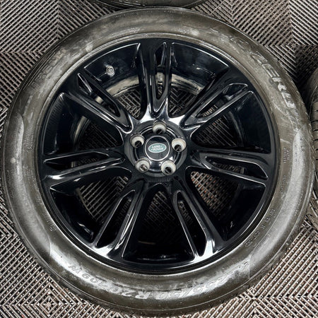 20'' Range Rover Velar 7014 Black Land Alloy Wheels Tyres J8A2-1007-FA Genuine