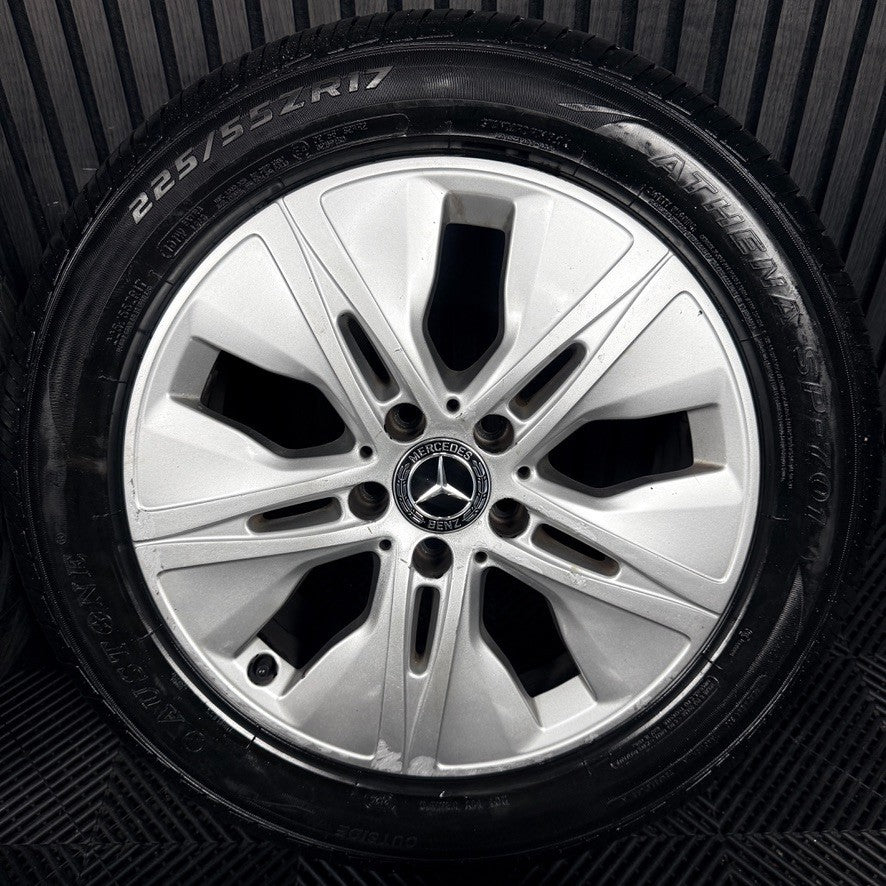 17'' Mercedes C Class W205 Silver Alloy Wheels Tyres Alloys A2054019000 Genuine