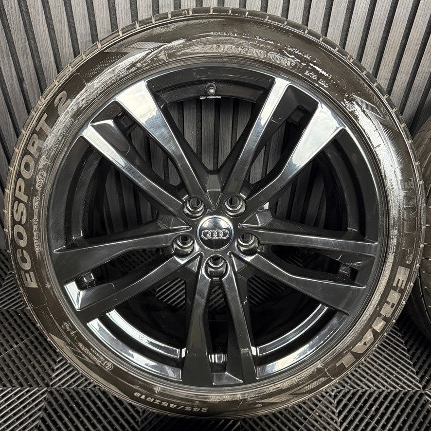 19" GENUINE AUDI A6 C8 S LINE BLACK 5 DOUBLE SPOKE ALLOY WHEELS TYRES 4K0601025H