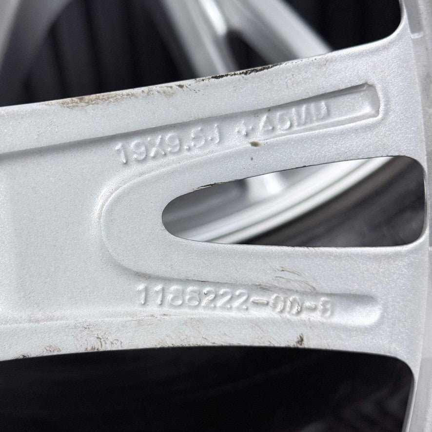 19'' Tesla Model Y Silver Alloy Wheels with Caps 1188222-00-B Genuine