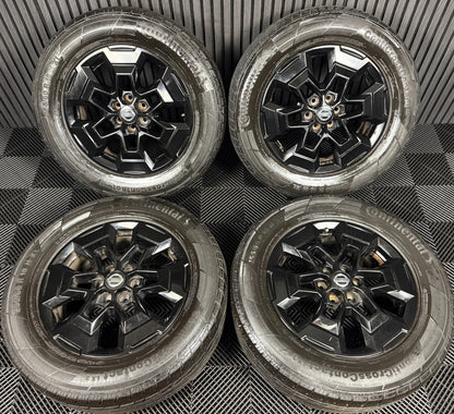 18'' GENUINE NISSAN NAVARA D40 NP300 BLACK ALLOY WHEELS TYRES ALLOYS 5JU3A